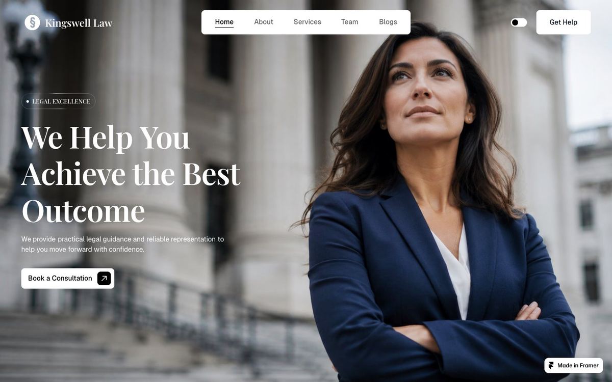 Attorn, a website template for a law firm